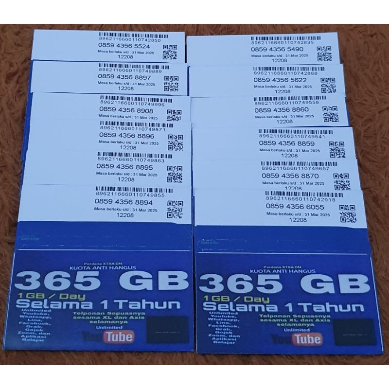 PERDANA XL BONUS KUOTA 365 GB SELAMA 1 TAHUN MASA KARTU PANJANG SAMPAI 2025