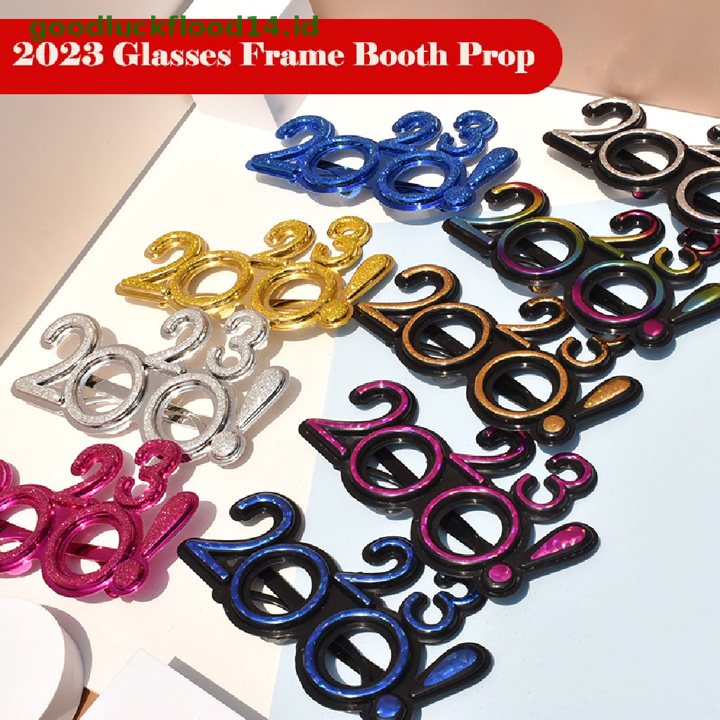 [GOOGFOUR] 2023kacamata Frame Booth Prop Happy New Year Eyeglasses Frame Kacamata Glitter Fun Frame Sunglasses Props Tahun Baru Hawa Pesta Hajatan Party Supplies [TOP]