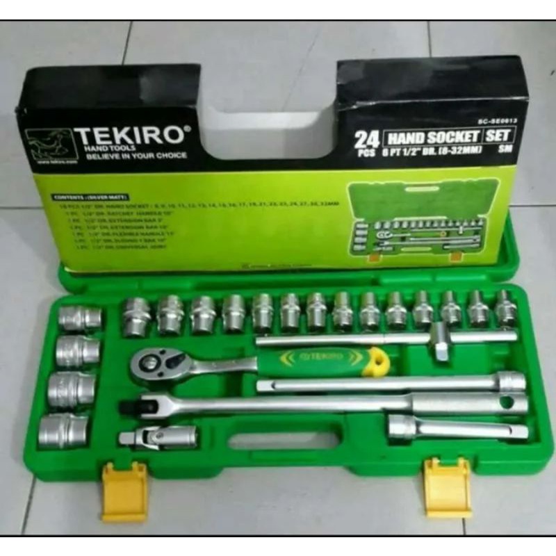 kunci sock set 24 pcs TEKIRO mata kunci sock 8-32mm