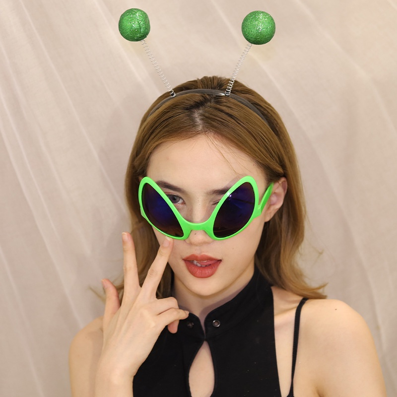 【COD】Kacamata Bentuk Alien Wanita Dan Pria Sunglasses Untuk Perlengkapan Pesta Lucu Untuk Festival Korean Style-FA