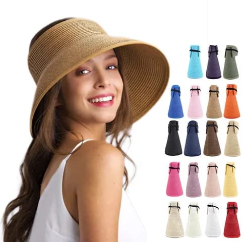 FASHION WANITA ANTI TOPI FASHION WANITA TOPI ANTI UV TOPI PANTAI TOPI PITA MODIS