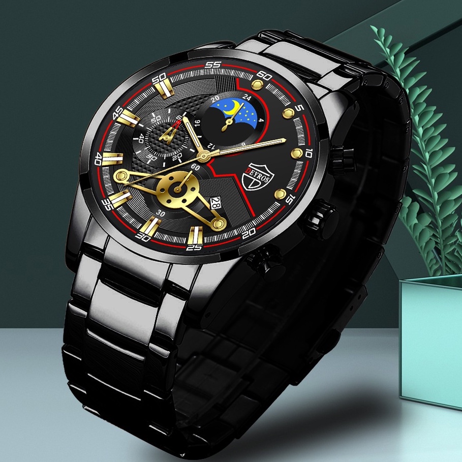 Jam Tangan Pria Original DEYROS 05 STAINLESS STEEL Jam Tangan Pria Luxury Stainless Steel Quartz Original Tahan Air Watch + Kotak Gratis/Jam Tangan Pria Import Murah Berkualitas/Jam Tangan Pria Original Import