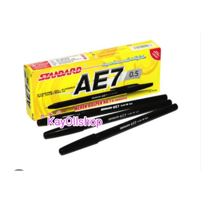 

Pulpen Standard AE-7 Hitam / Pena Pen AE7 Murah / 1 Box isi 12 Pcs