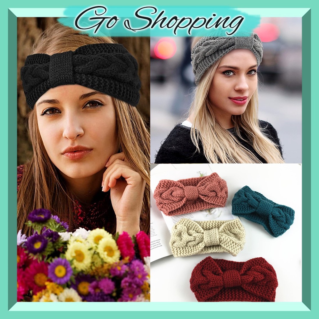 GO! BD993 Bando Rajut Wool Pita Head Band Cantik Korea Bandana Korea Rajut Lebar Cewek