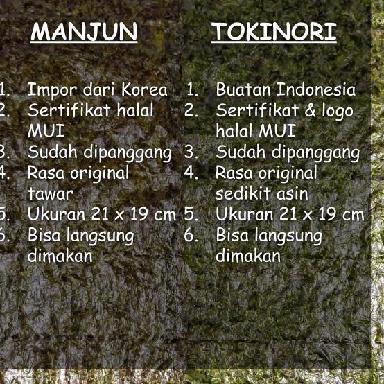 

⇺ Paket Sushi Lengkap Tokinori Nori Rumput Laut Halal ネ