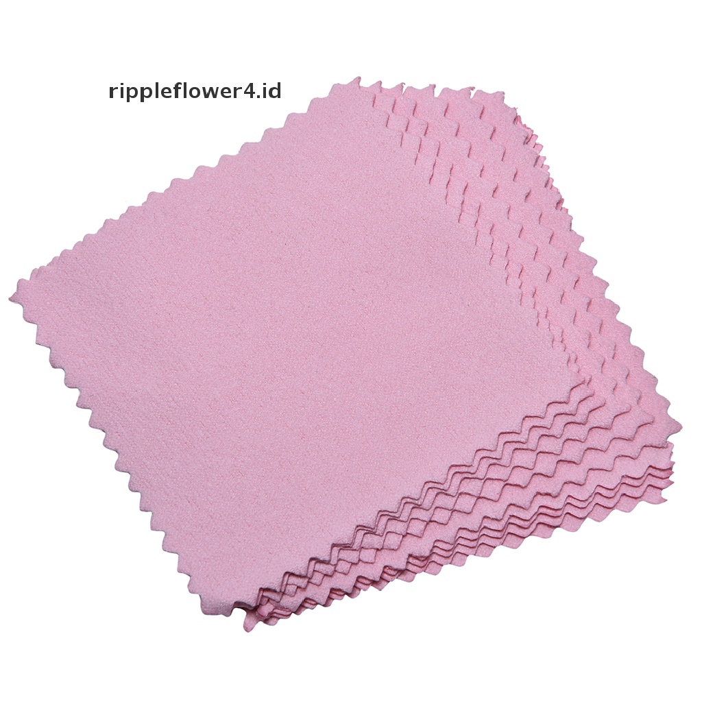 {rippleflower4.id} 10x New Jewelry Polishing Cloth Cleaning Untuk Plaum Gold Dan Sterling Silver~