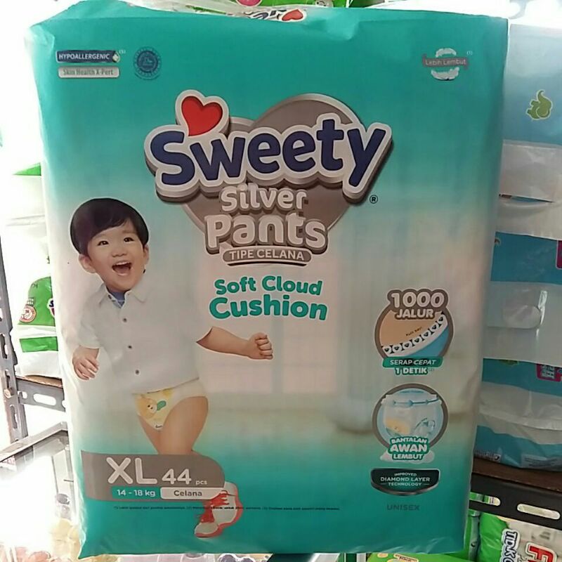 Sweety Silver Pants XL 44 Kemasan jumbo XL44 Soft Cloud Cushion