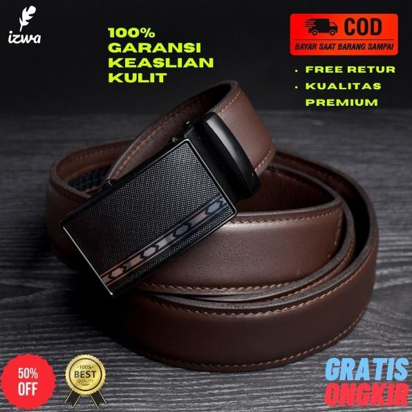 (Ready COD) [Kulit Asli 100%] Ikat Pinggang Kulit Model Rel | Sabuk Kulit Asli Rel | Sabuk Kulit Gar