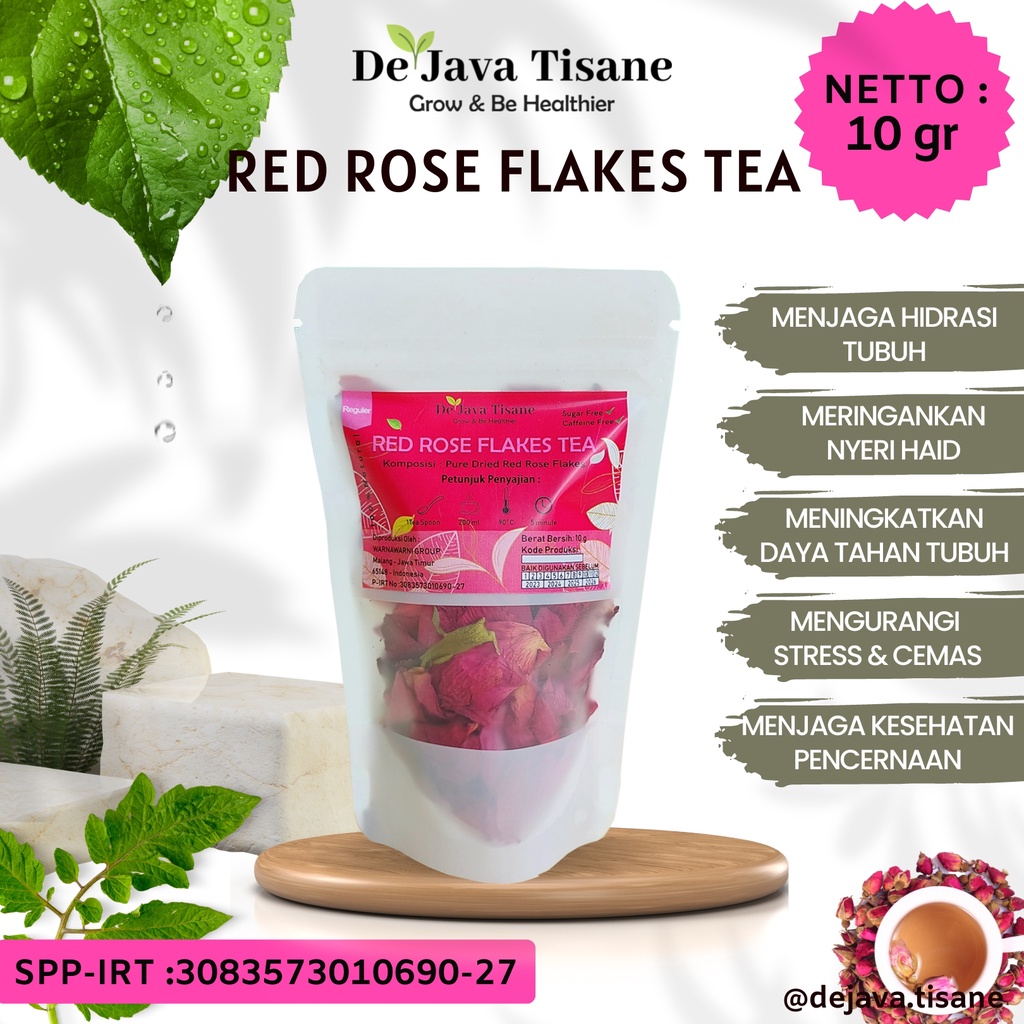 

Premium Rose Petal Flakes Rose 10 - 50 gr Grade A Teh Bunga Mawar Murni
