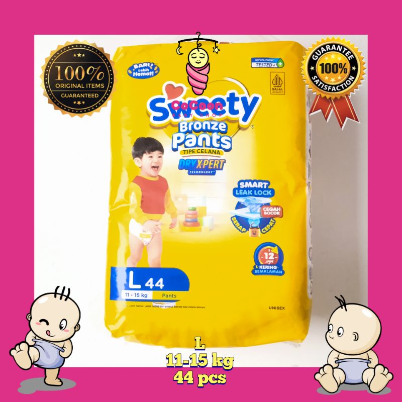 Popok Bayi Sweety Bronze Day Active Pants Tipe Celana L44 L 44 L52 L 52 pcs Jumbo