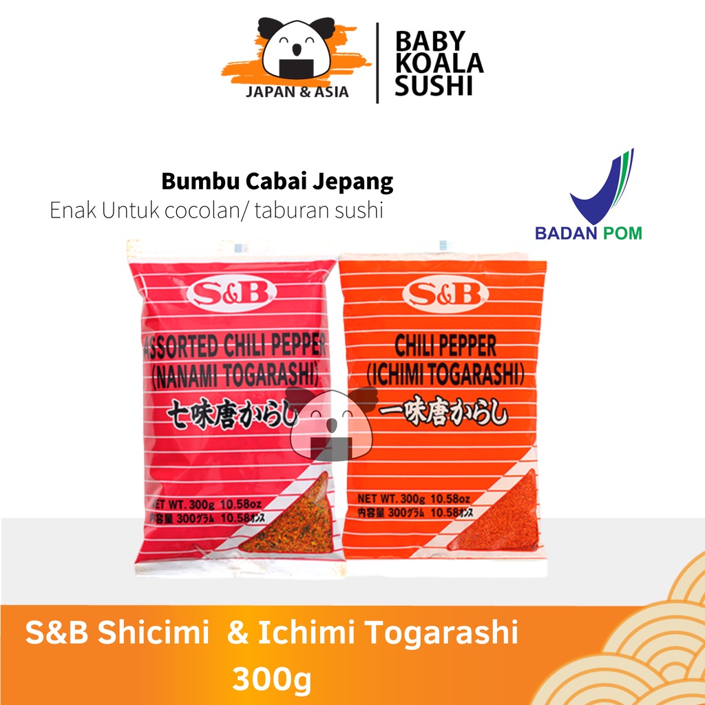 S&amp;B Ichimi &amp; Shicimi Togarashi 300 g │ Bubuk Cabe Import Jepang │ Chili Powder for Sushi Ramen