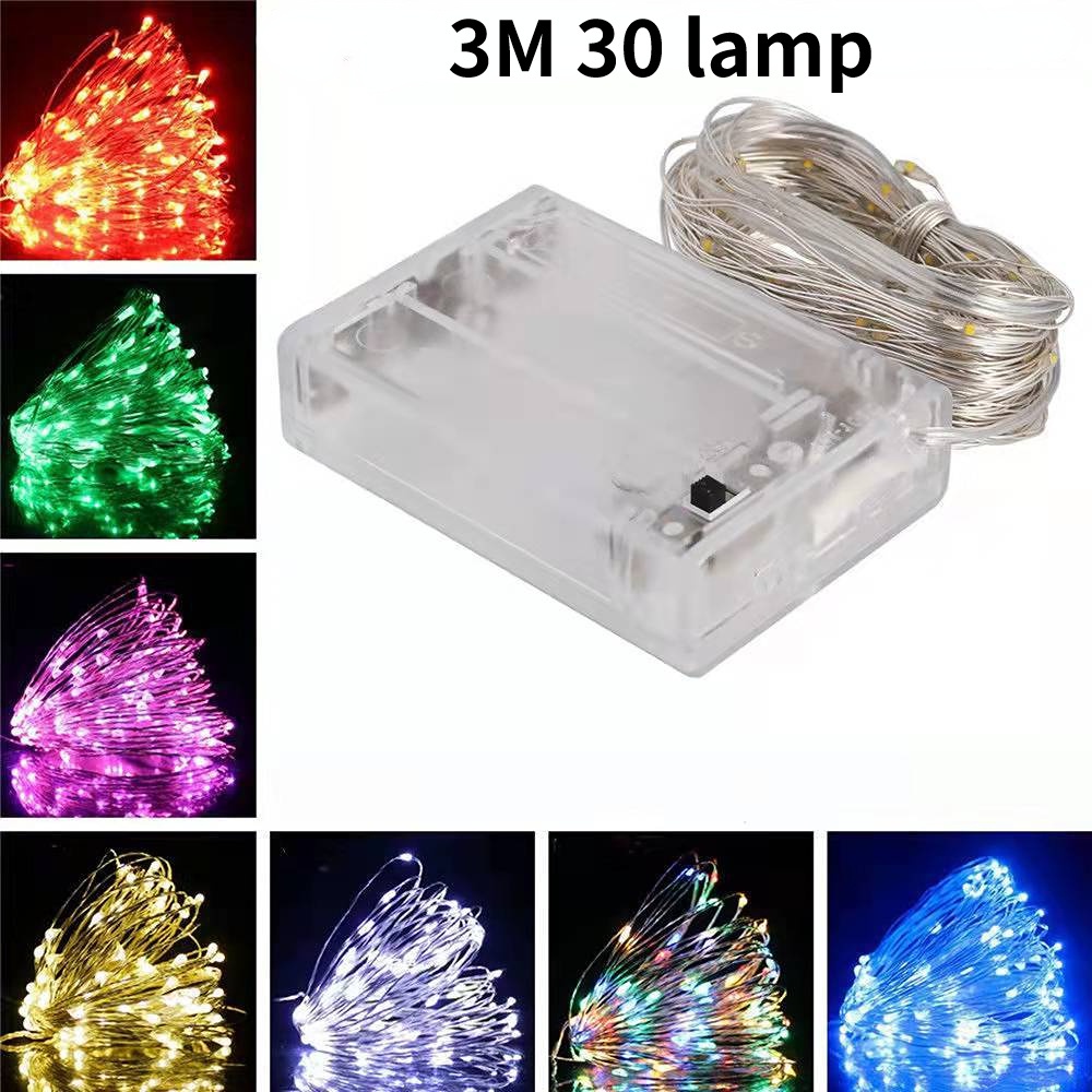 [Harga Grosir] Romantis Festival Dekorasi Pencahayaan Fleksibel DIY Light String 3M Berkedip String Lights Multicolor Dreamy Fairy Lamp Untuk Bobble Balls Xmas Tree Bouquet Curtain