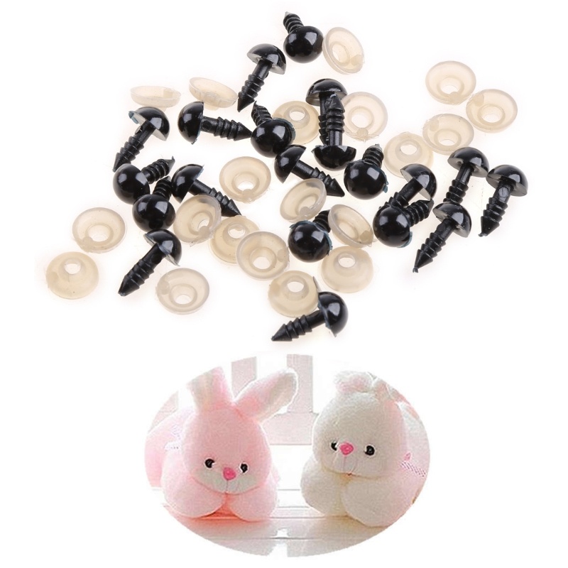 Mary 20pcs Mata Pengaman Plastik Hitam 6-20mm Untuk Teddy Bear/Boneka/Mainan Hewan/Felting