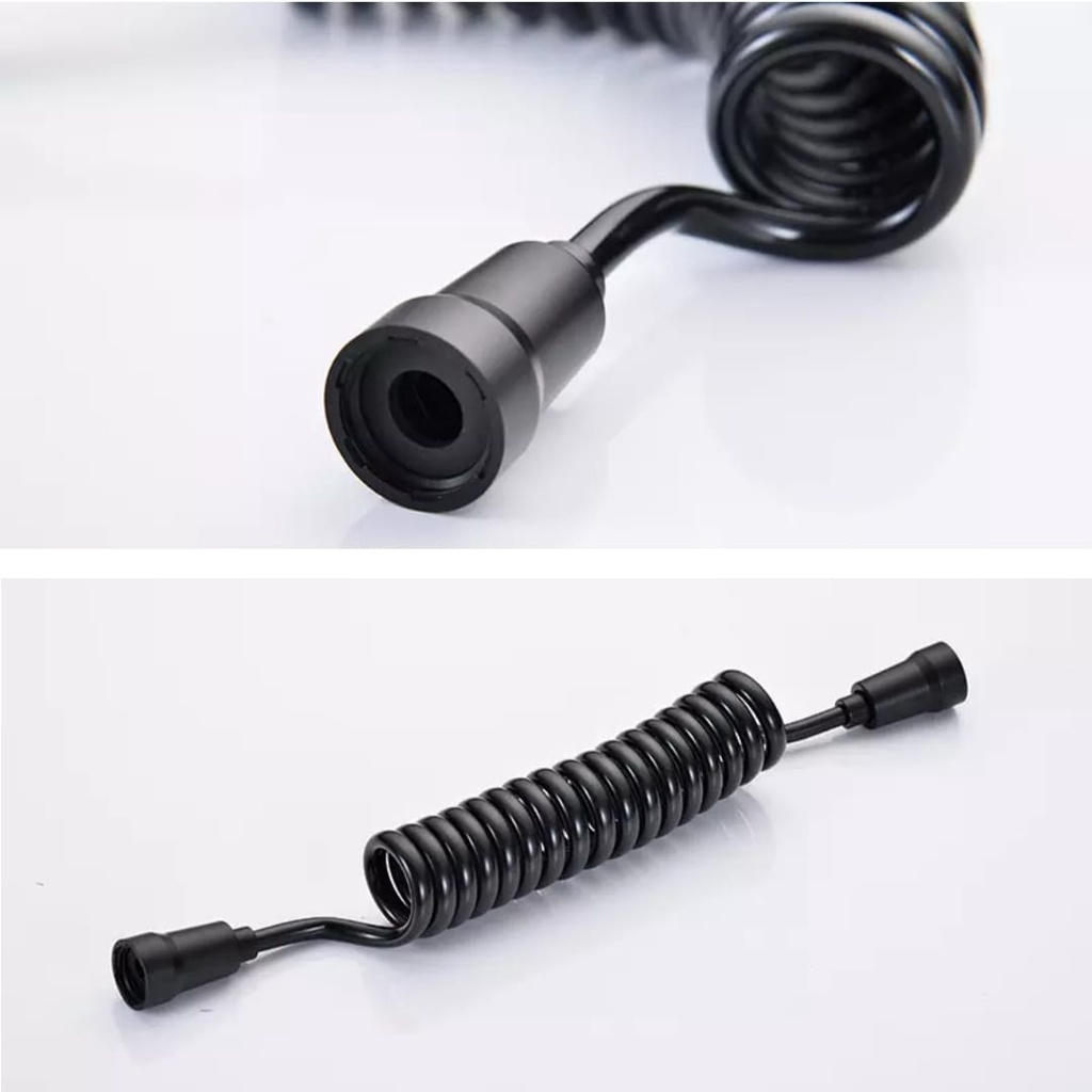 Selang Shower 150cm Plastik Hitam Model Telepon Telpon Flexible Hose Shower 1,5 m Telephone BLack X50H