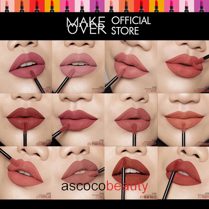 MAKE OVER Powerstay Transferproof Matte Lip Cream Liquid Lipstick Lipstik Cair Makeover ✰ ascocobeauty ✰