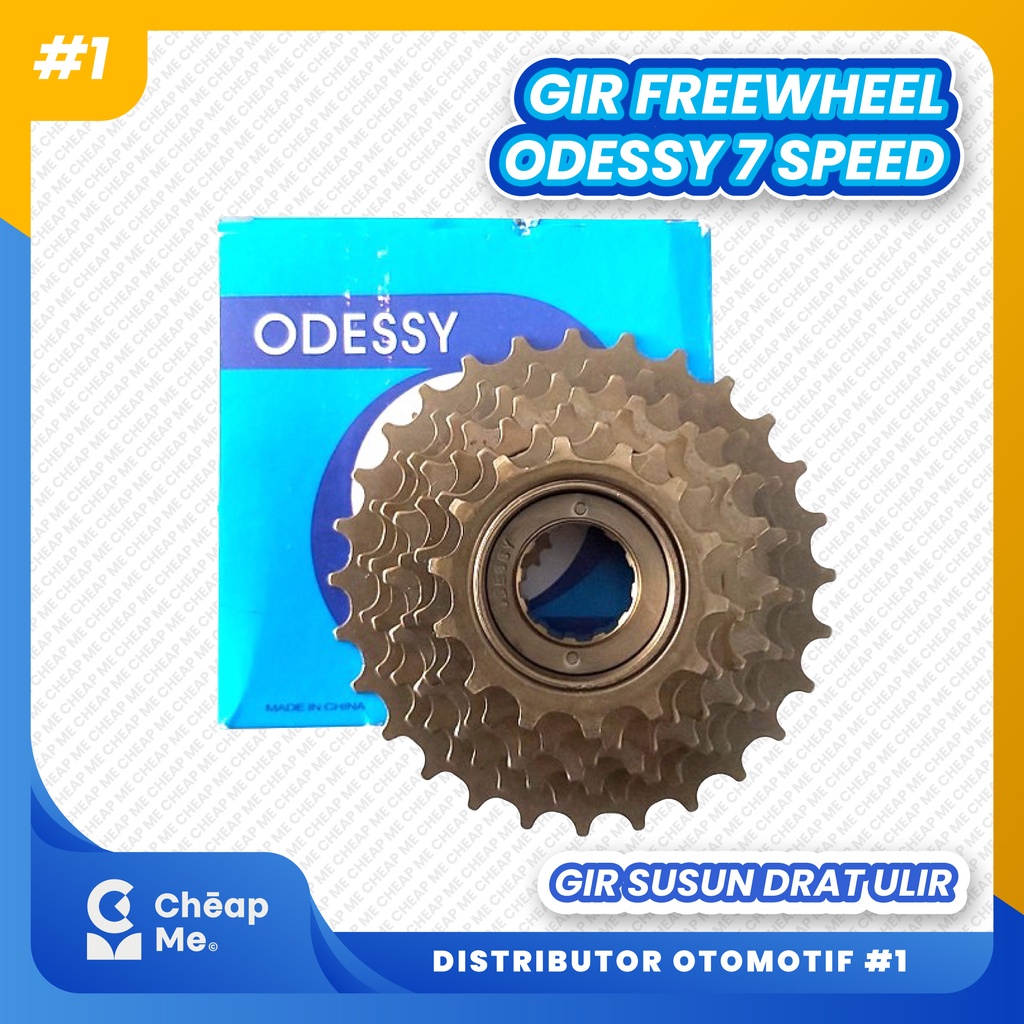 Gir Freewheel Odessy Gear Susun belakang / Sprocket 7 Speed Sepeda 7s Drat Ulir / Gir Sepeda 7 Speed