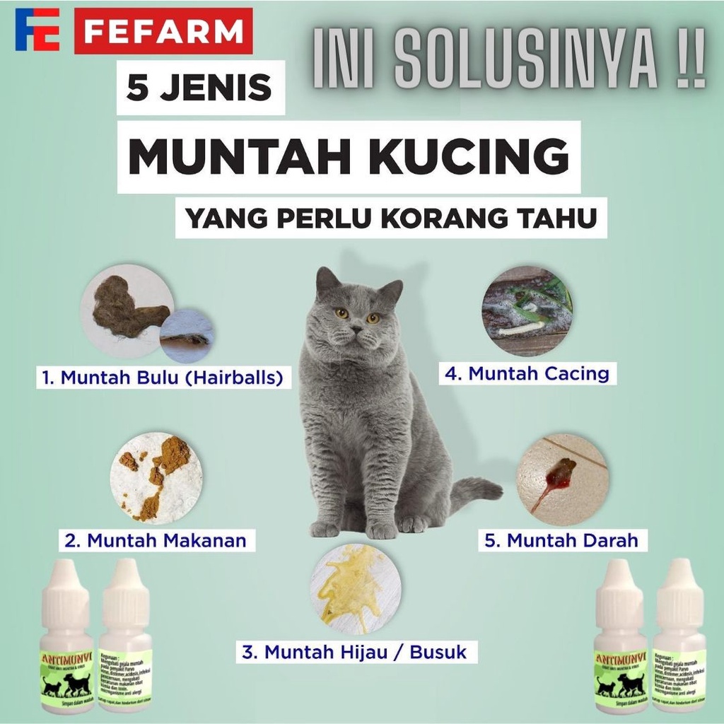 Antimunvi Anti Muntah Kucing Anjing FEFARM