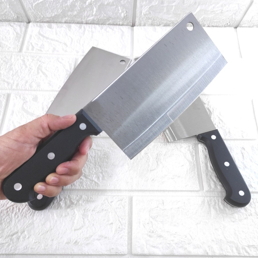 Pisau Golok Full Stainless Daging Tulang Cincang Tebal Chopper Knife