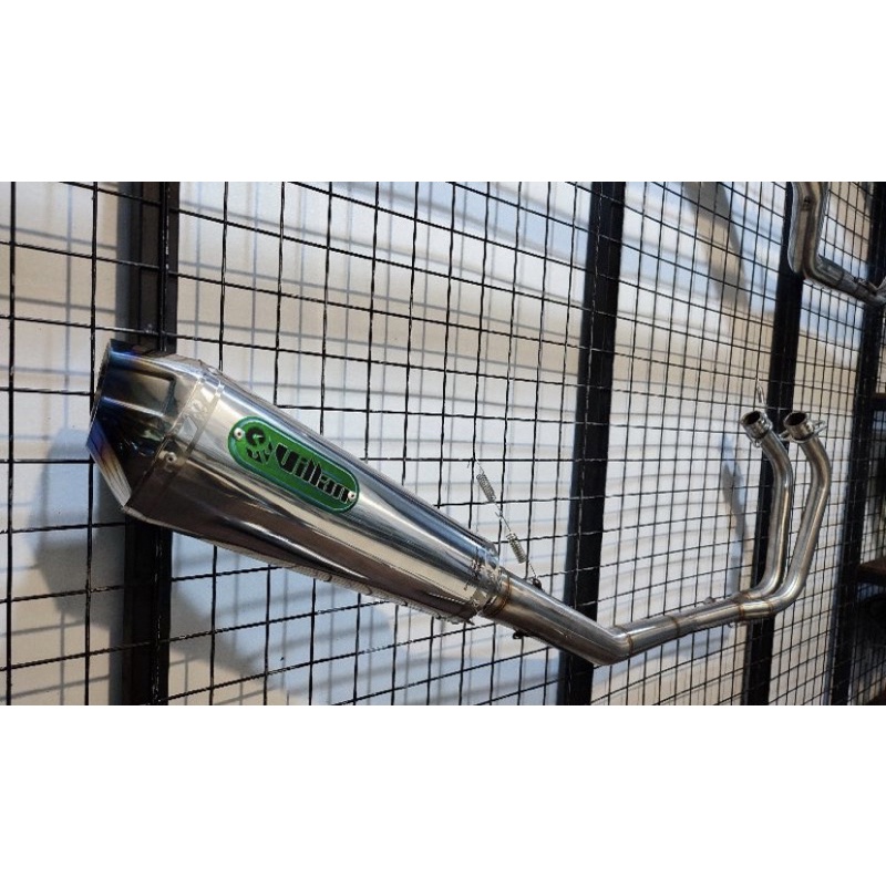 Knalpot villan type Vva1 header silver 2 silinder ninja 250/mt25/r25/cbr250