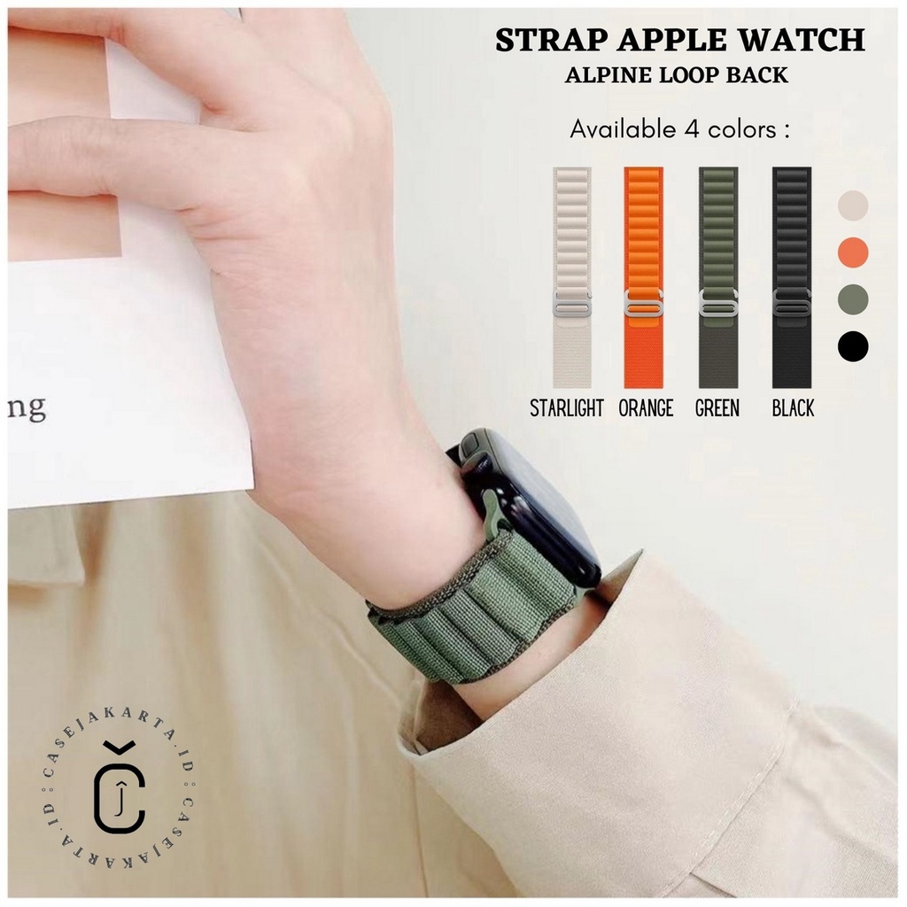 ( TANPA JAM ) ALPINE LOOP BACK TALI STRAP WATCH ADJUSTABLE - SERIES ULTRA 8 7 6 5 4 3 2 1 SE ULTRA | SIZE 38mm 40mm 41mm 42mm 44mm 45mm 49mm | Tali strap sport band apple watch iwatch smartwatch iwo