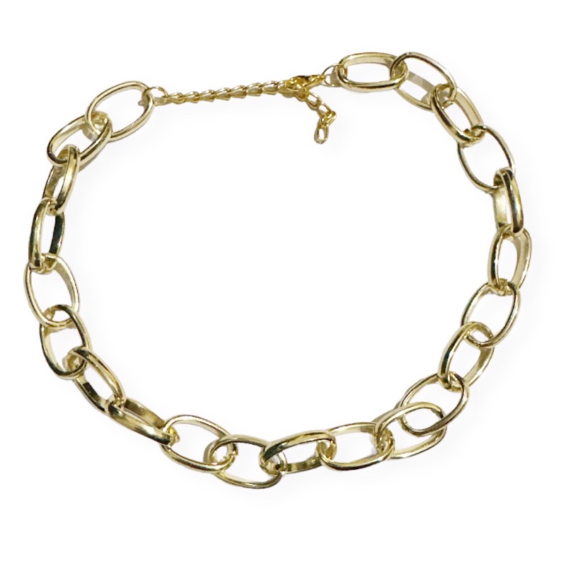 Kalung Rantai Oval Besar Tebal Bold Chain Necklace Retro