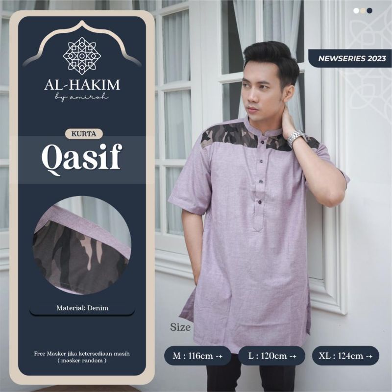 KURTA QASIF ORI AL HAKIM BY AMIROH | Baju Kurta Lengan Pendek