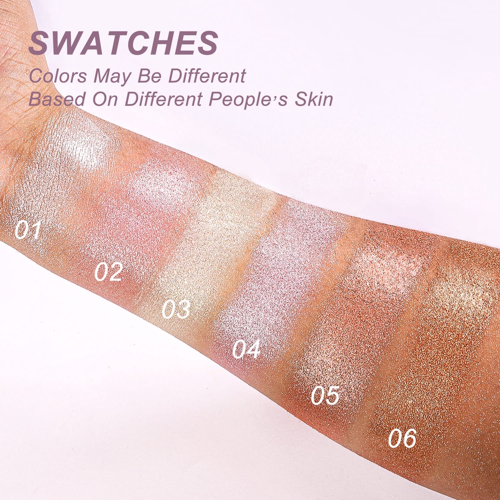 【 Baru】Yong Vision Shimmer Highlighter Pallette Waterproof Glitter Highlighter Powder Dan Eyeshadow Face Powder Long-Lasting Sweatproof Bronzer,Contour