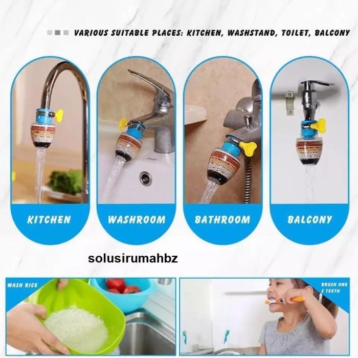 FAUCET ANTI SPLASH SARINGAN AIR 6 LAYER SAMBUNGAN KRAN FILTER keran