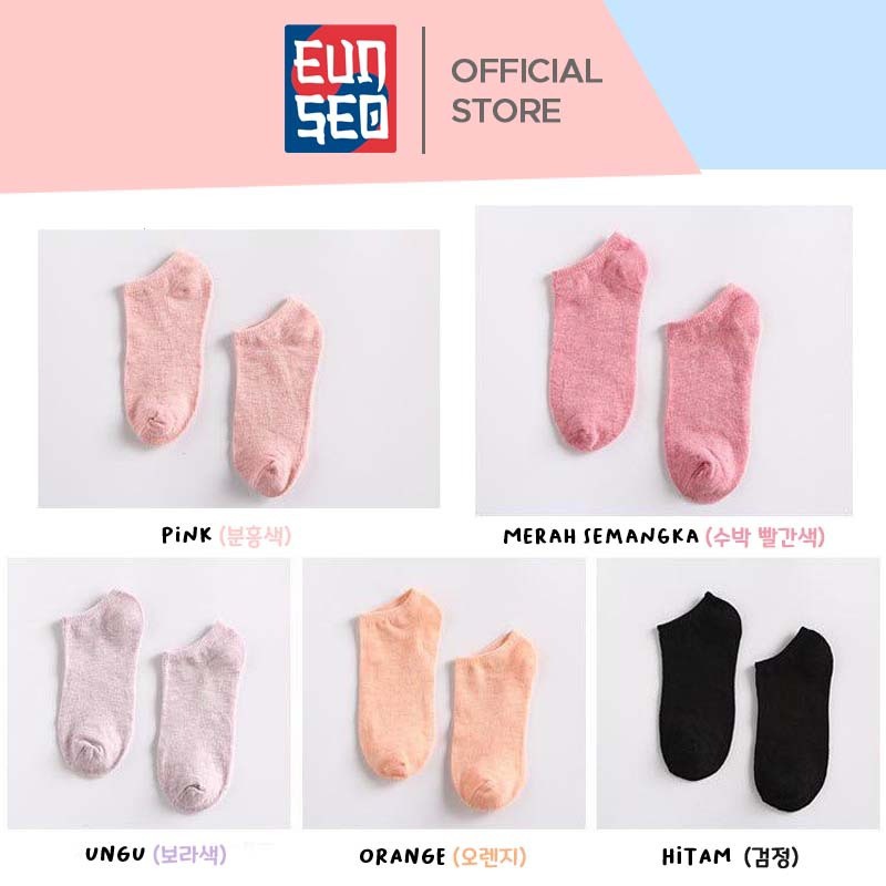 EUNSEO Kaos Kaki Semata Kaki Wanita Polos - Kaos Kaki Ankle Cute Fashion Korea Premium Import