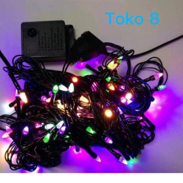 {CAF.21De22n} Lampu tumblr/lampu natal led/tumblr light/tumblr led 7warna lancip/roket/100led/Kabel 