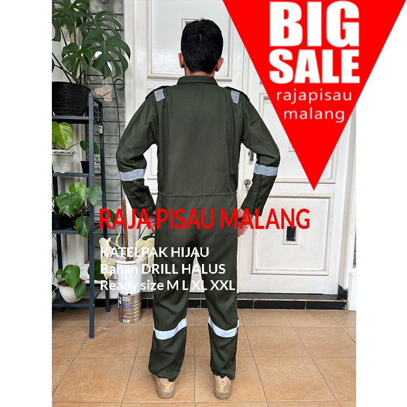 Wearpack Katelpak Baju Montir Seragam Teknik Lengan Panjang XS-XL Dengan Skotlite