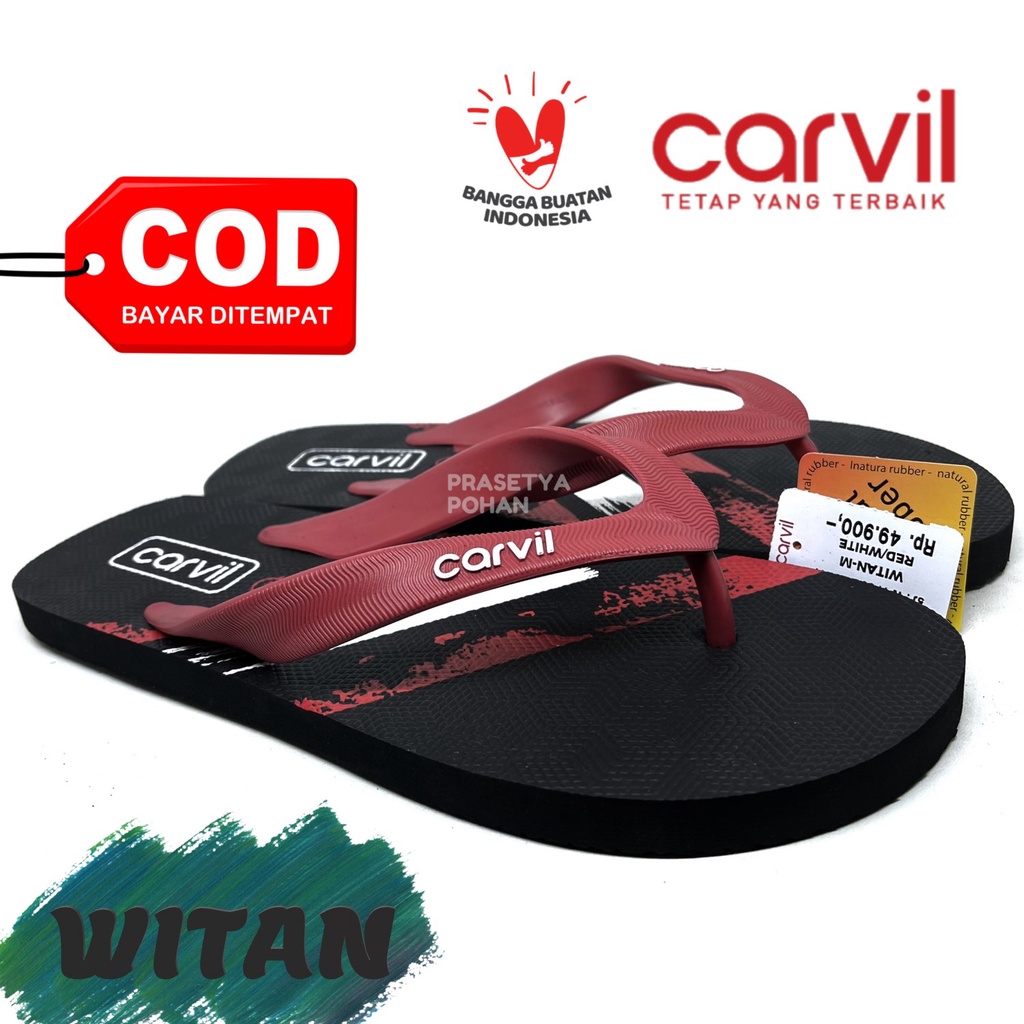 Sandal Pria Carvil Original Anti Air - Sendal Carvil Pria Rubber Original