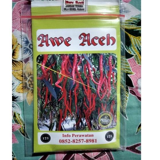 QZKODE68 Cabe Awe Aceh 10 Gram - Benih Cabe Merah Keriting Awe Aceh - Bibit Cabe Awe Aceh - CMK Awe Aceh [MHD]