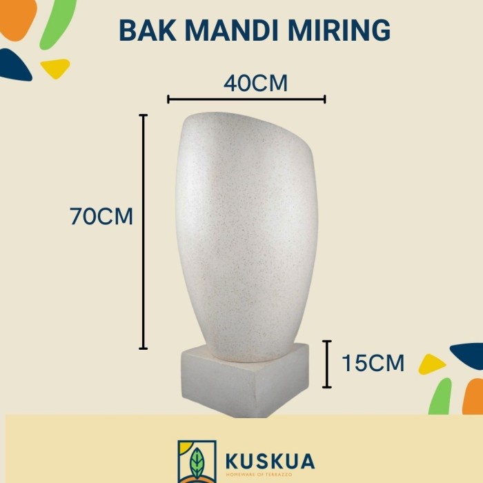 Bak Terazzo Bak Mandi Minimalis Teraso Gentong Tempat Air Kapsul Miring