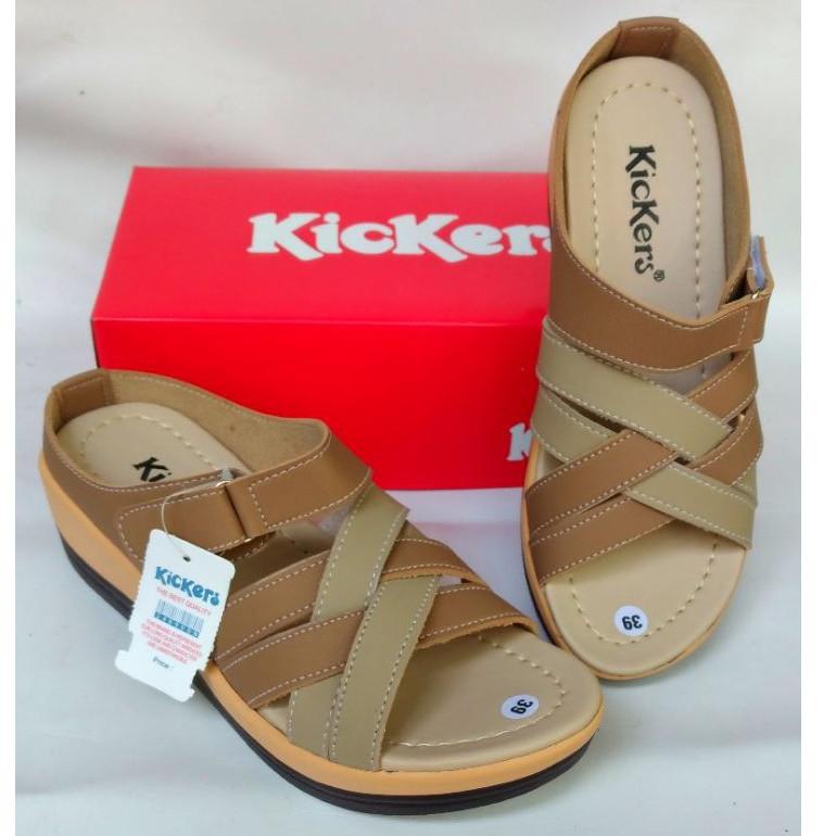 ((No)-W21D➸) Sandal Wedges Wanita Tali Kickers (SL-001-kps) amanah