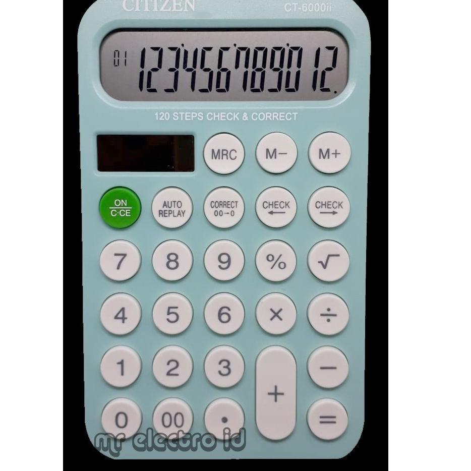 

(R-K4K-☛) KALKULATOR CITIZEN CT 6000 II - 12 DIGIT - CHECK AND CORRECT - LAYAR BESAR - KALKULATOR MEJA DAGANG banyak diminati