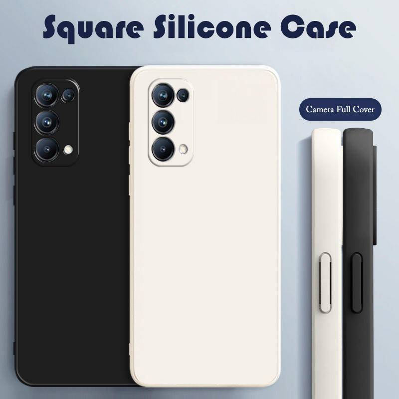 Casing Ponsel Bingkai Persegi Klasik Untuk OPPO Reno 8 Pro Plus Lite 5G Soft Liquid Silicone Cover Untuk OPPO Find X2 X3 X5 Pro Lite