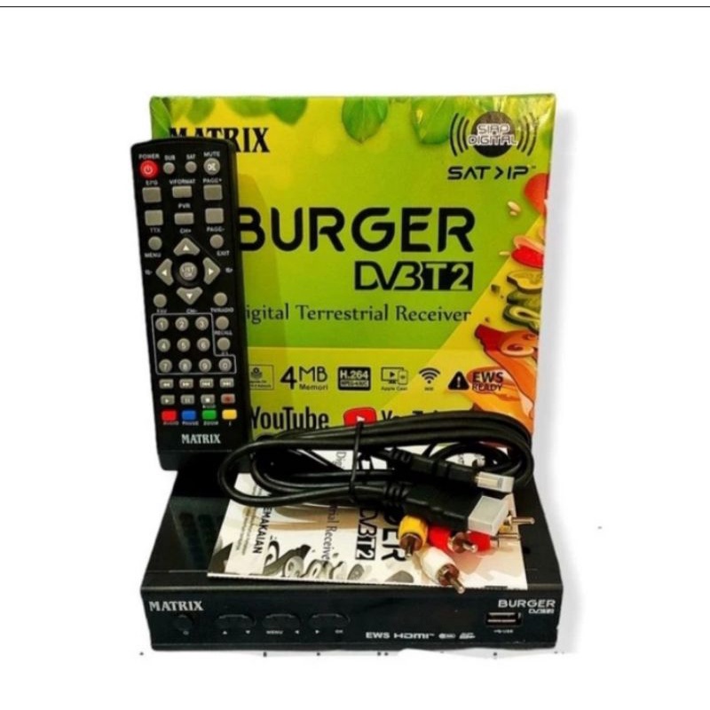 Stb Set Top Box matrix burger hijau