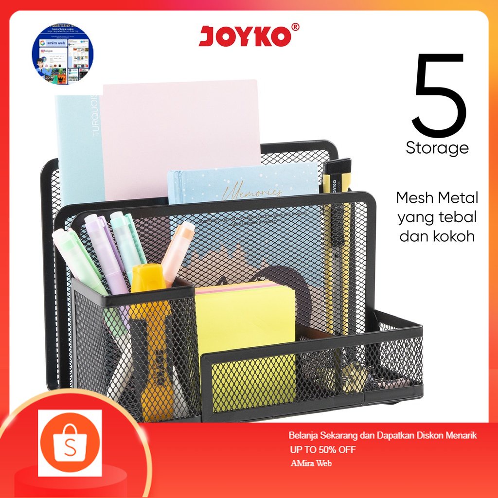

Desk Set Pen Holder Tempat Alat Tulis Jaring Jala Joyko DS-21