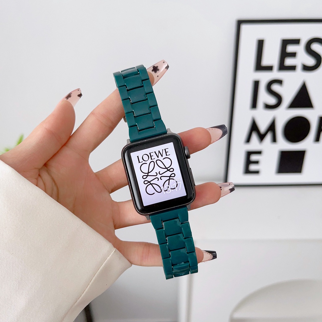 Tali Strap Bahan Akrilik untuk Apple Watch Series7 6 SE 5 4 3 2 1 Acrylic Strap Elegant Colorful