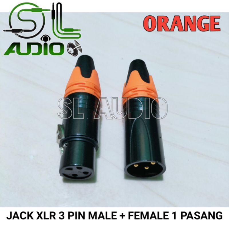 JACK CANON XLR 3 PIN MALE + SOCKET XLR FEMALE SEPASANG