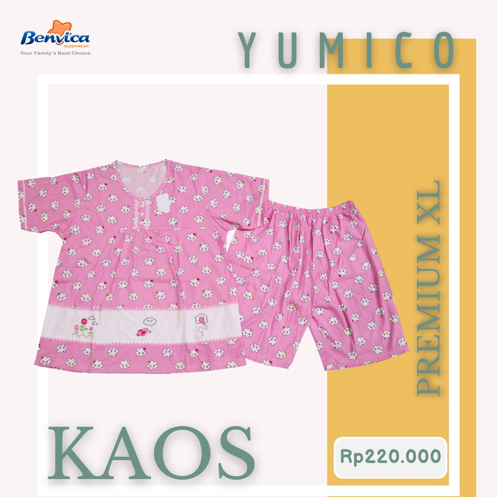 BAJU TIDUR KAOS CELANA PENDEK XL PREMIUM YUMICO