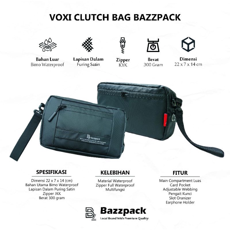 Bazzpack - Voxi Clutchbag Pouchbag Handbag Waterproof