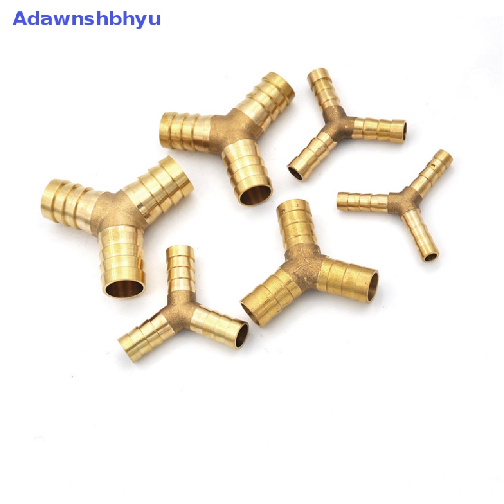 Adhyu Brass Barbed &quot;Y&quot; Splitter Joiner Connector Pipa Fitg Selang Bakar Angin ID