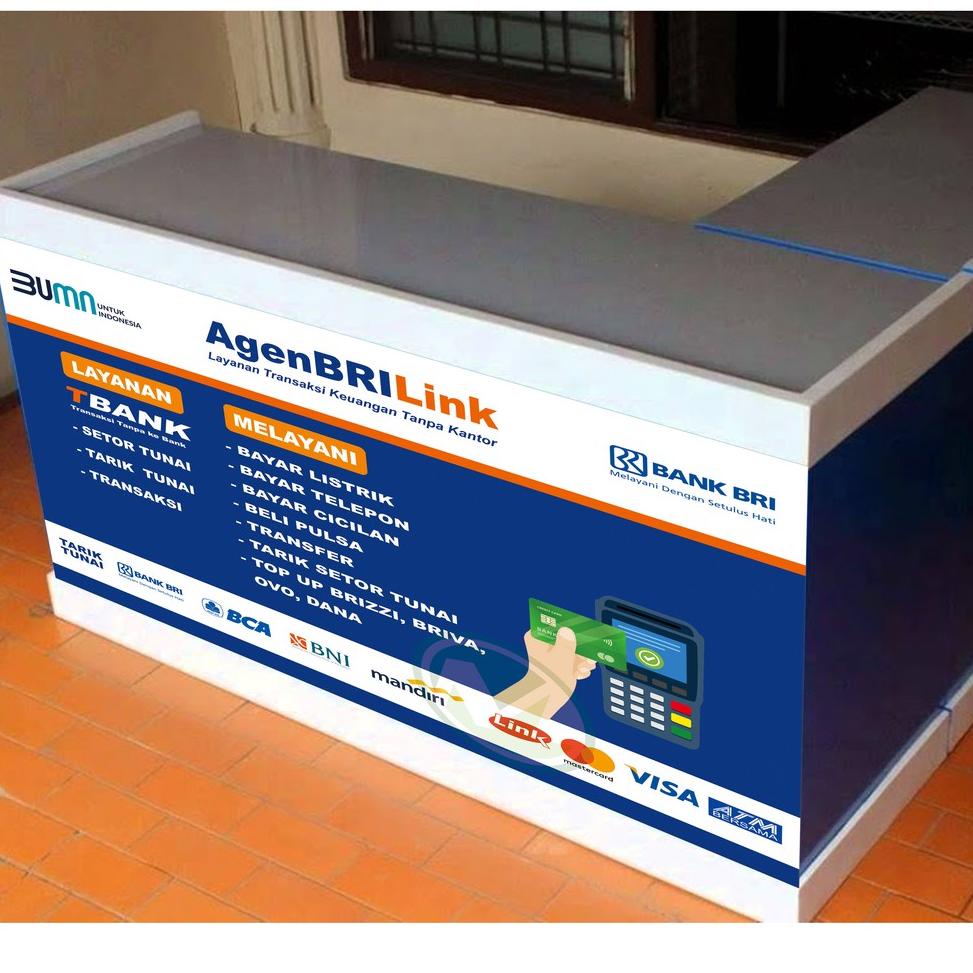 

{A-W3}★» Stiker vinyl Meja Kasir BRILINK bisa cod