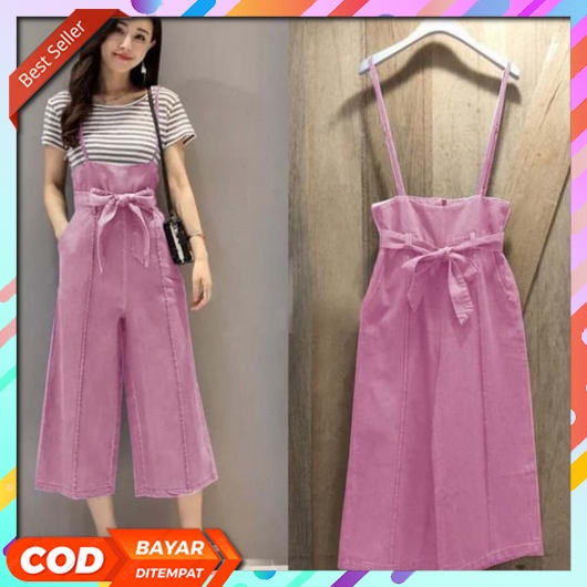 Jumpsuit Wanita Korean Style Pendek Jeans Terbaru 2022 Overall Remaja Viral Tik Tok Ibu Hamil Overal