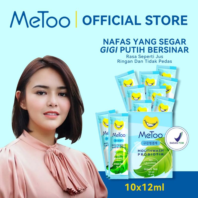 MEETOO MouthWash Portable  Green Tea 10x12ml/Obat Kumur Probiotik