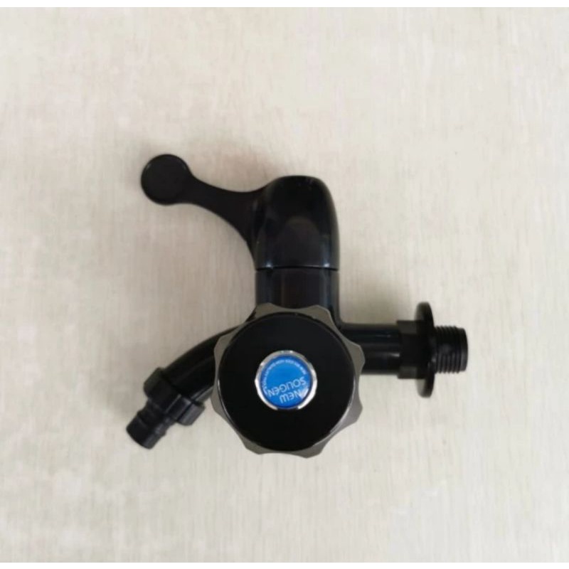 kran shower cabang new SOLIGEN hitam keran double shower PVC soligen 1/2