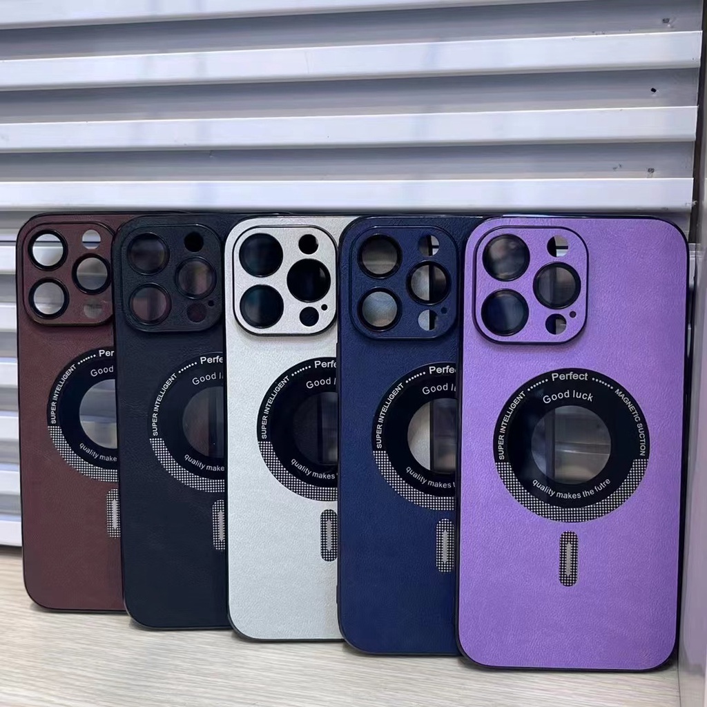 Casing Hisap Magnetik High-End untuk iPhone 13 12 14 Pro Max Anti-sidik Jari 12 ProMax Casing Soft Pelindung Anti Jatuh Kreatif dengan Film Pelindung Lensa Kamera