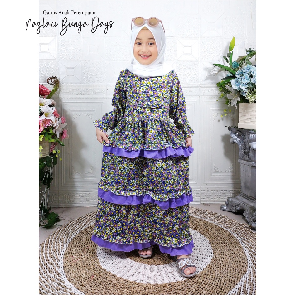 Gamis Anak Perempuan Nazlani Bunga Days CF Kids